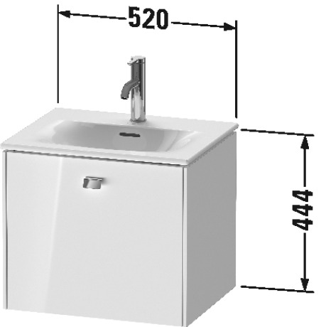 BR420904949 Тумбочка подвесная Brioso #BR4209 520 x 419 мм Графит матовый, декор Duravit - Вид №1