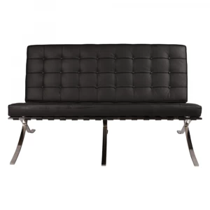 Диван Barcelona Style Loveseat Sofa прямой черный SOHO DESIGN ДИЗАЙНЕРСКИЕ, LUDWIG MIES VAN DER ROHE 131558 Черный
