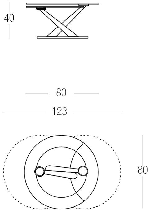 NAOS Раздвижной круглый журнальный столик из хрусталя sun-id-1373915 - Вид №4