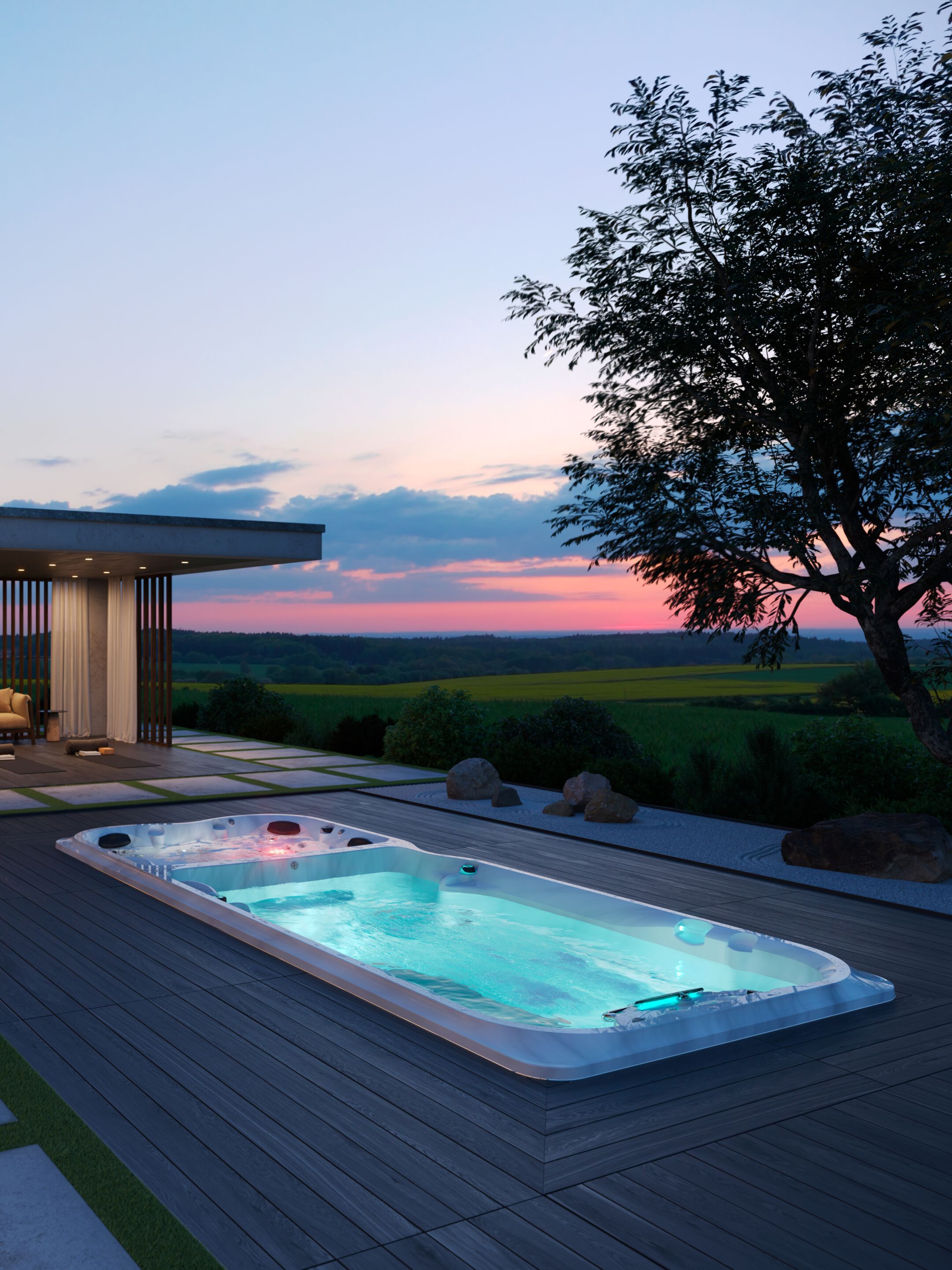 Открытый надземный мини-бассейн с противоточным плаванием Jacuzzi® Swim Spa ARCH-00081763 - Вид №26