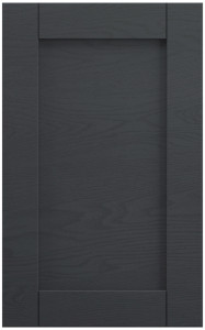 Фасады для кухни Кантри Фрезеровка «Лжевыборка Горизонталь» Ясень графит атласный №524