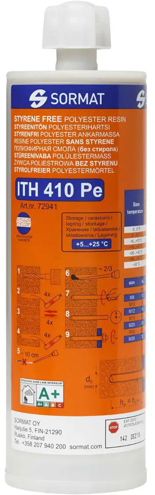 Химический анкер Sormat ITH 410 Pe для прочного монтажа в бетон и кирпич 82539448