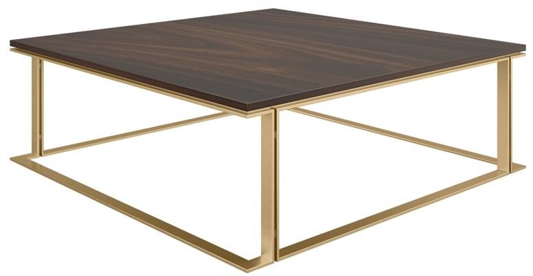 FRATO Низкий квадратный деревянный журнальный столик Brisbane Ffu080012abo  - Вид №1