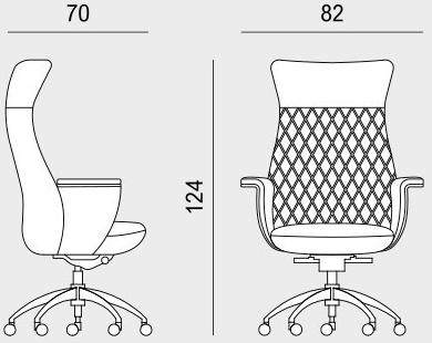 Viganò Кресло руководителя в коже с 5 спицами на колесах Charme sun-id-1361612 - Вид №5
