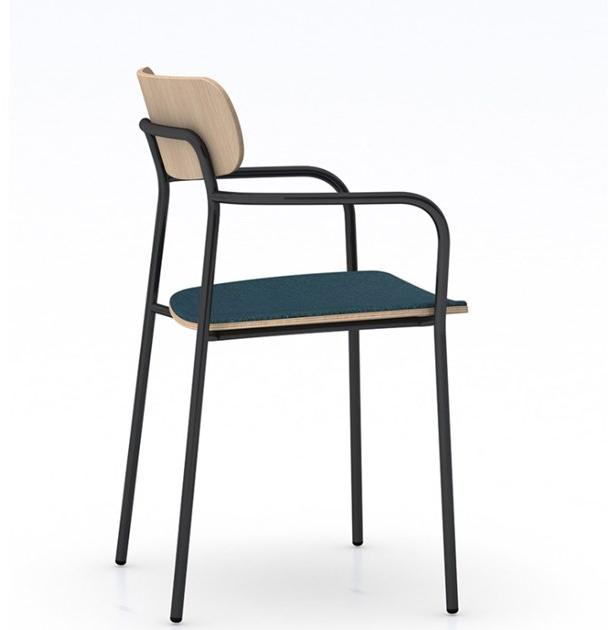 Vela Arredamenti Штабелируемый стул из железа и дерева с подлокотниками Bistro Bistrò sun-id-1402205 - Вид №2