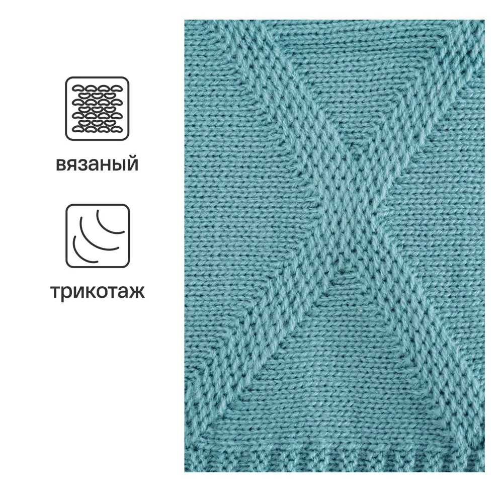 Плед вязаный 150x200 см акрил цвет голубой Santreyd отсутствует STLM-2191522 - Вид №1