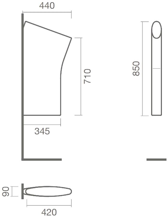 Разделитель для Писсуаров S10083057600000 ( SPUR1 ) Sanitana  - Вид №1