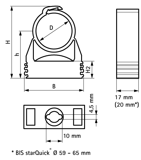 0854010 starQuick® Хомуты — серые для сантехнических труб и труб с электрокабелями для крепления стене, полу или потолку walraven  - Вид №1