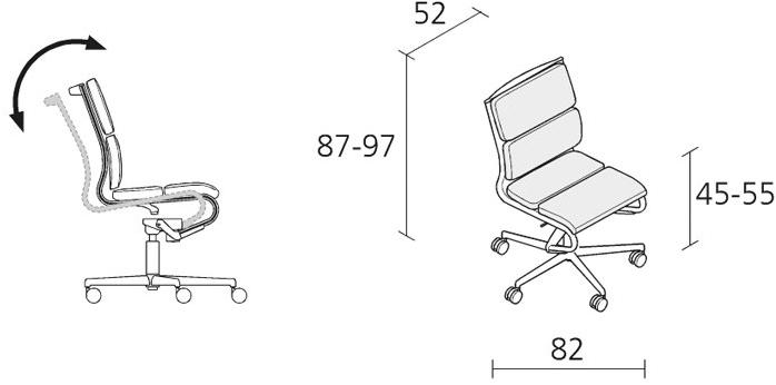 Alias Регулируемое по высоте вращающееся офисное кресло на колесиках Frame 52 / frame 52 soft sun-id-1345510 - Вид №3