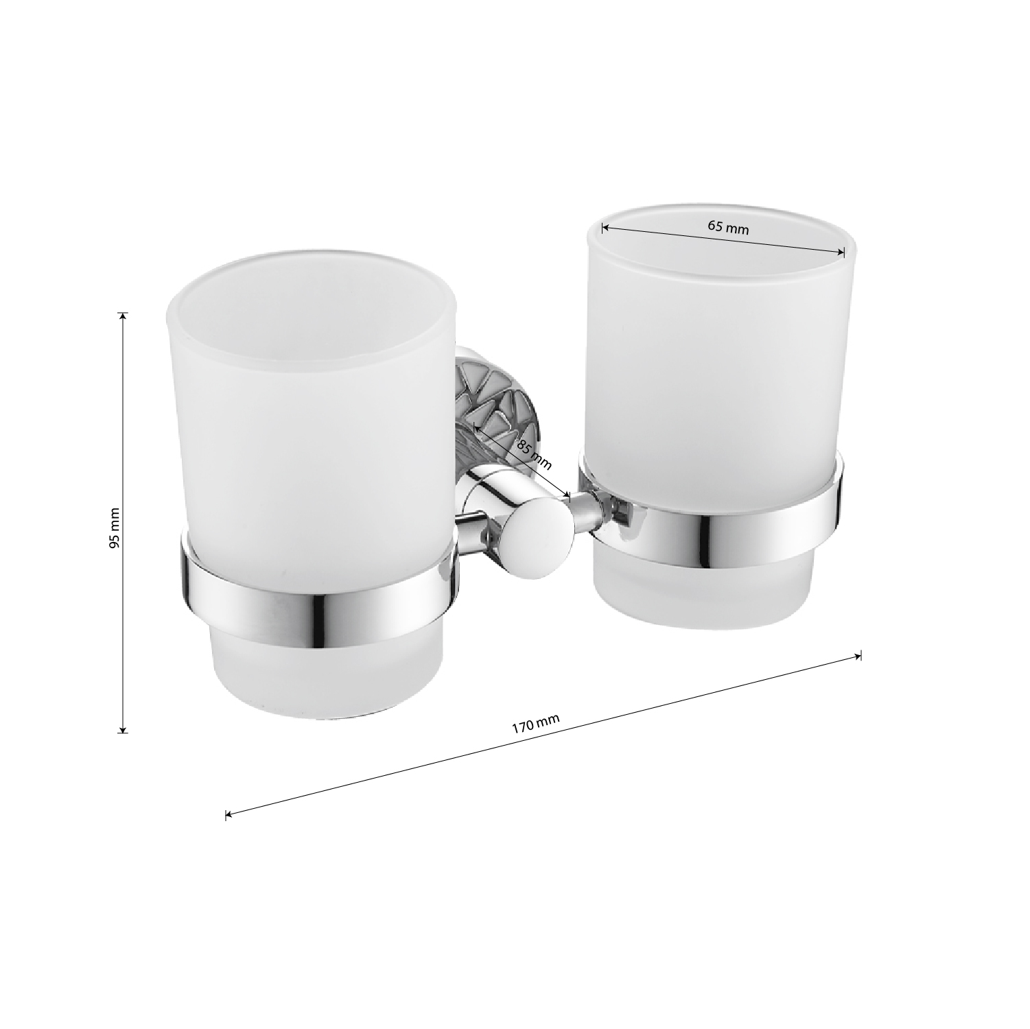 GFmark - Стакан + стакан с креплением к стене, с БЕЛОЙ МОЗАИКОЙ, код: 3208  - Вид №2