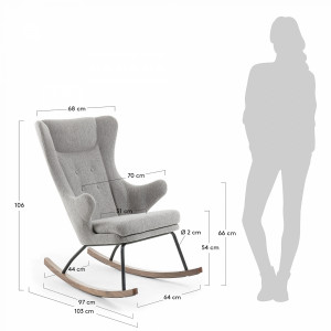 057733 Кресло-качалка Tresser серое La Forma Meryl