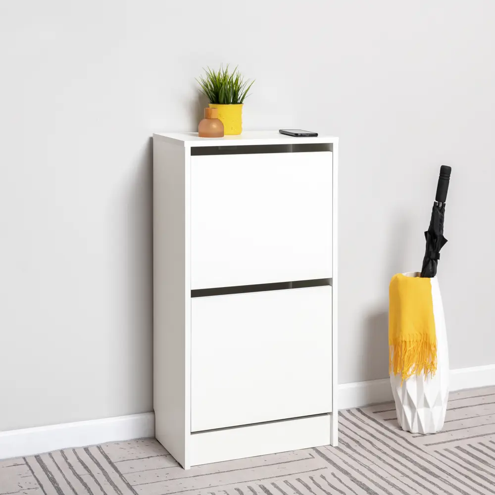 Обувница 47.5x90.3x27.7 см 2 секции ЛДСП цвет белый Santreyd STLM-2149860