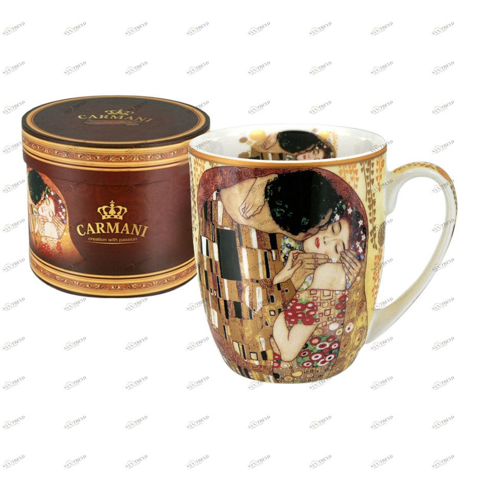 Кружка фарфоровая 0,4 л коричневая "Поцелуй Г.Климт" CARMANI Г.КЛИМТ 00-3946500 Коричневый 