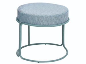 Стальной низкий стул со встроенной подушкой из ткани