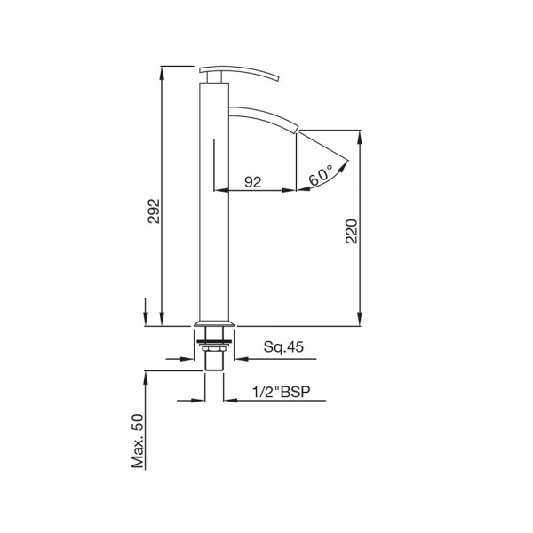 XQU-CHR-43021 Кран для раковины Artize Xquisite Хром  - Вид №1