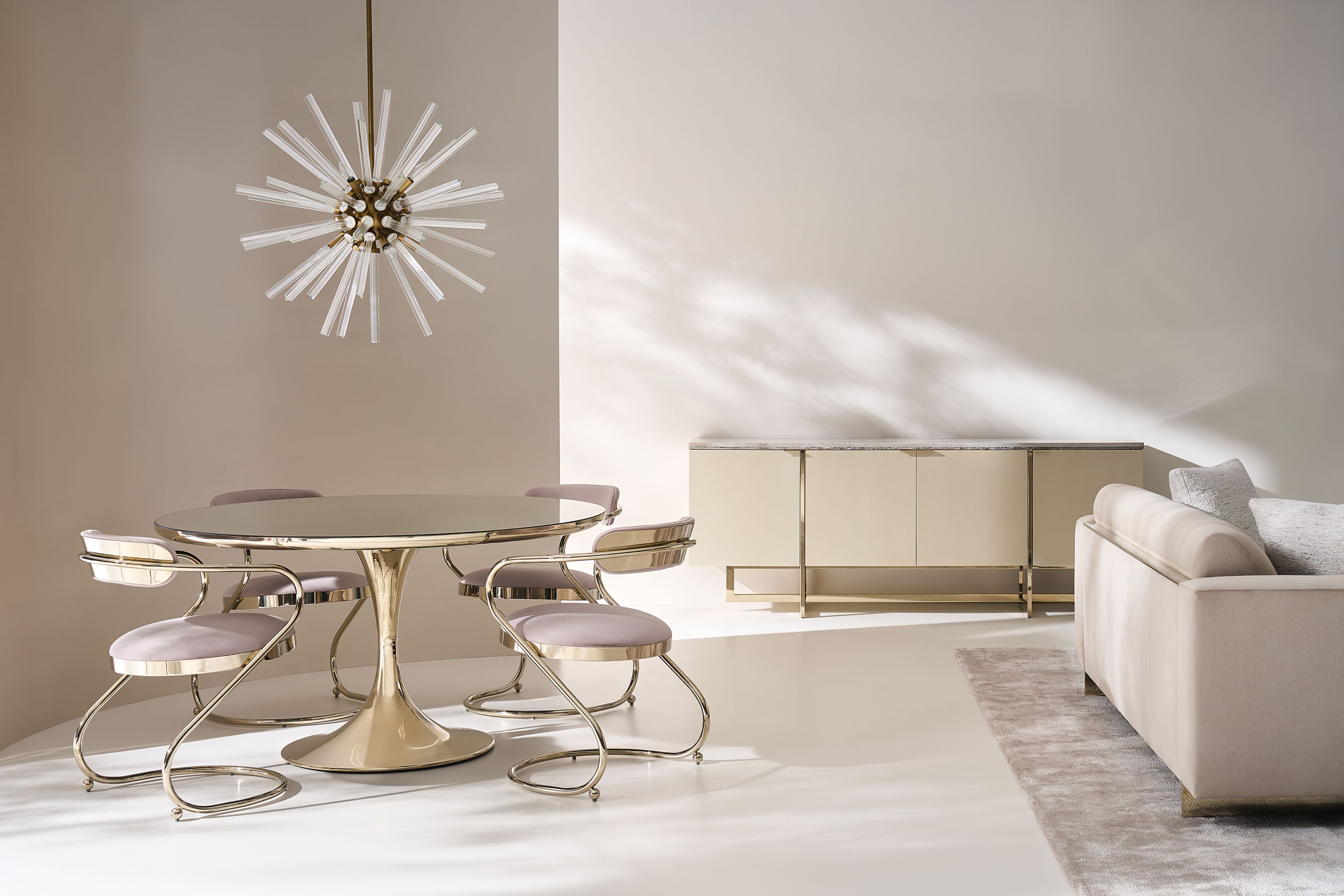 Круглый зеркальный стеклянный стол Caracole SEMPER ARCH-00020670