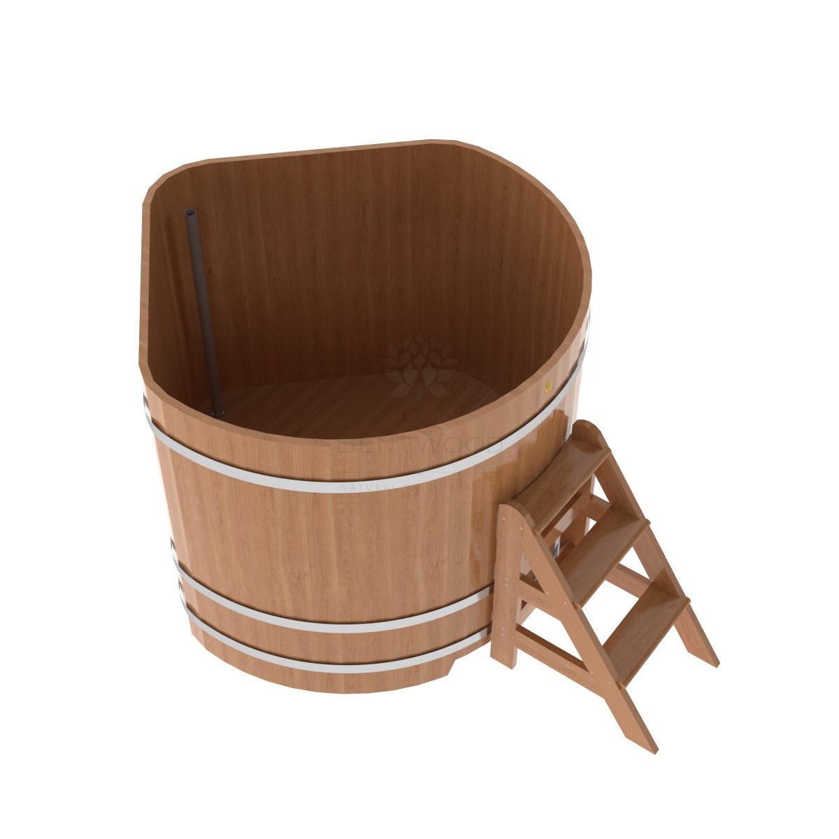 1366 Купель угловая из дуба 1,37х1,37х1,2 натуральная Alyarus  - Вид №1