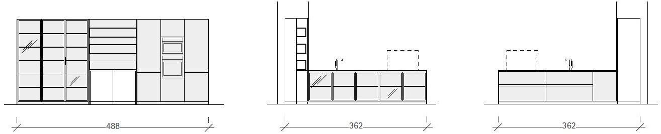 Alta Cucine Кухня из лакированного дерева и стекла с полуостровом Sistema 22 sun-id-1400862 - Вид №11