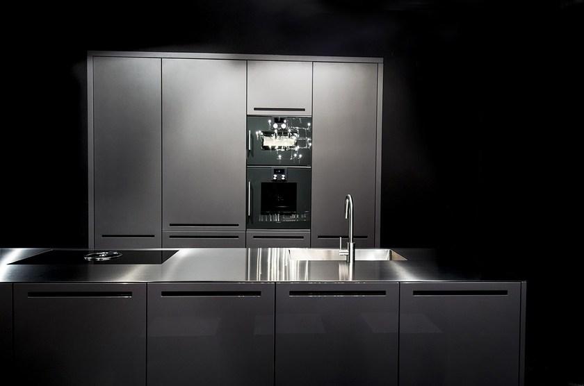 RIFRA Линейная кухня в глянцевом свинце и матовом свинцовом лаке Zero sun-id-1386825 - Вид №1