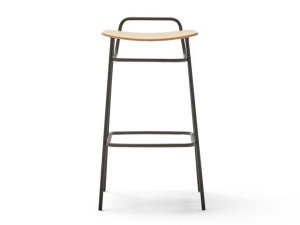 Высокий металлический табурет с подставкой для ног