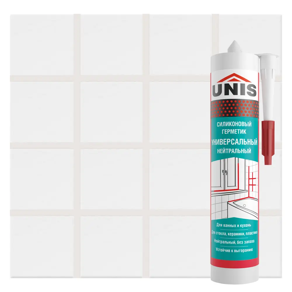 Герметик силиконовый Unis UN-80 светло-серый 300 мл Santreyd STLM-2008967