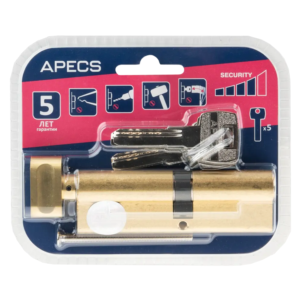 Цилиндровый механизм APECS Pro с защитой от взлома, ключ-вертушка 84168063 SM STLM-0046675 - Вид №2