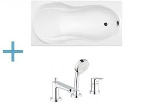 Акриловая ванна Aquanet Grenada 180x90 (каркас + смеситель Grohe BauEdge 2511700A)