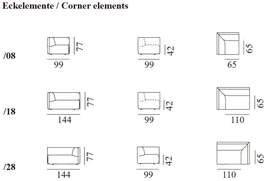 Секционный диван из кожи и ткани de Sede DS-1030 FLATTER ARCH-00104468 - Вид №21