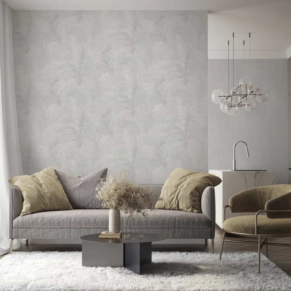 Флизелиновые обои OVK Design Джемма серые с растительным узором 89440771 STLM-1584260 - Вид №4