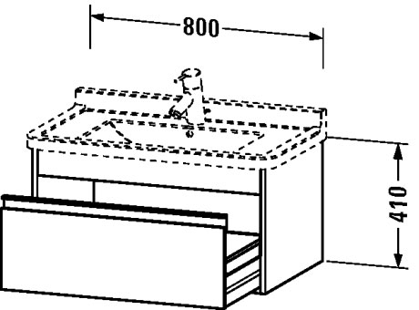 KT666409191 Тумбочка подвесная Ketho #KT6664 800 x 455 мм Серо-коричневый декор Duravit - Вид №1