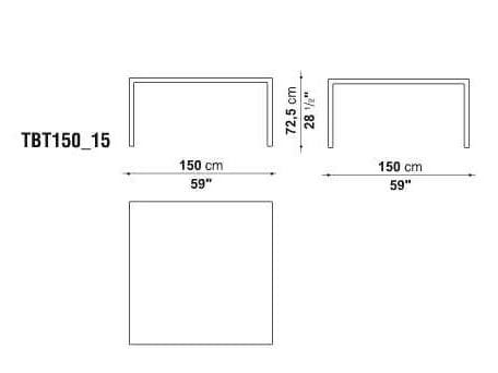 Квадратный стол из стали и стекла B&B Italia THE TABLE ARCH-00127225 - Вид №1