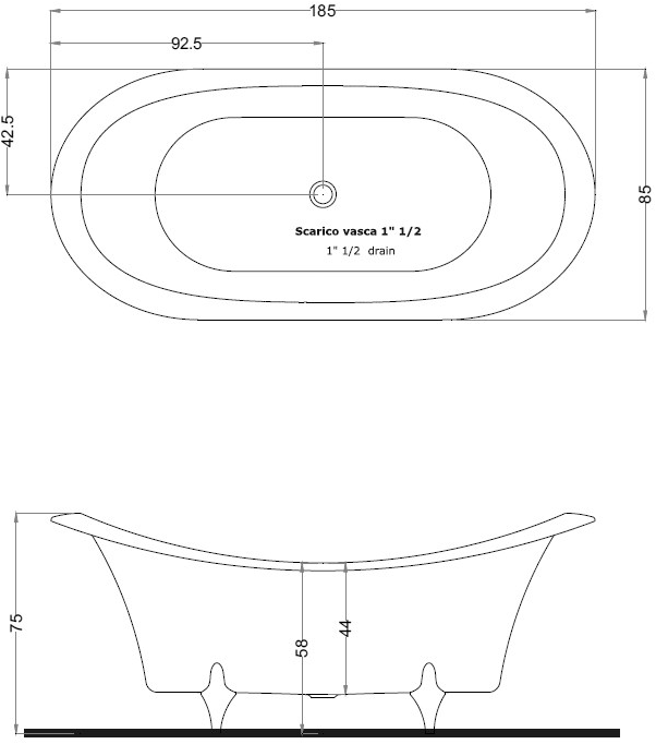 Gruppo Treesse Отдельностоящая овальная ванна на ножках Vasche in stile classico sun-id-1423012 - Вид №4