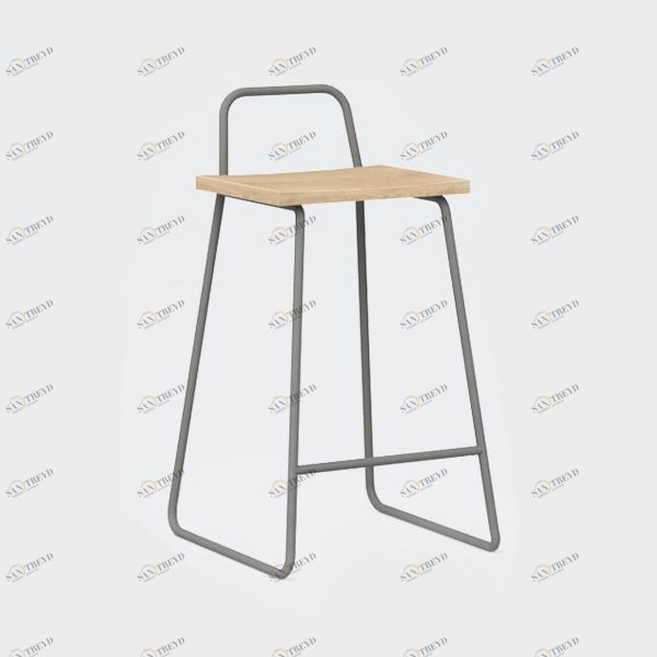 Барный стул с деревянным сиденьем темно-серый Bauhaus WOODI  00-3966242 Серый 