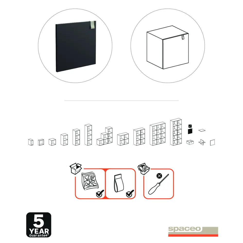 Фасад Spaceo KUB 32.2x32.2 см ЛДСП цвет графит STLM-2191622 - Вид №6