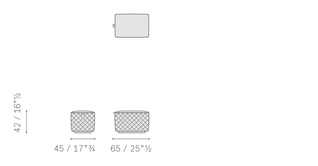 Прямоугольный пуф из ткани Poltrona Frau коллекция-мебель и аксессуары ARCH-00018077 - Вид №4