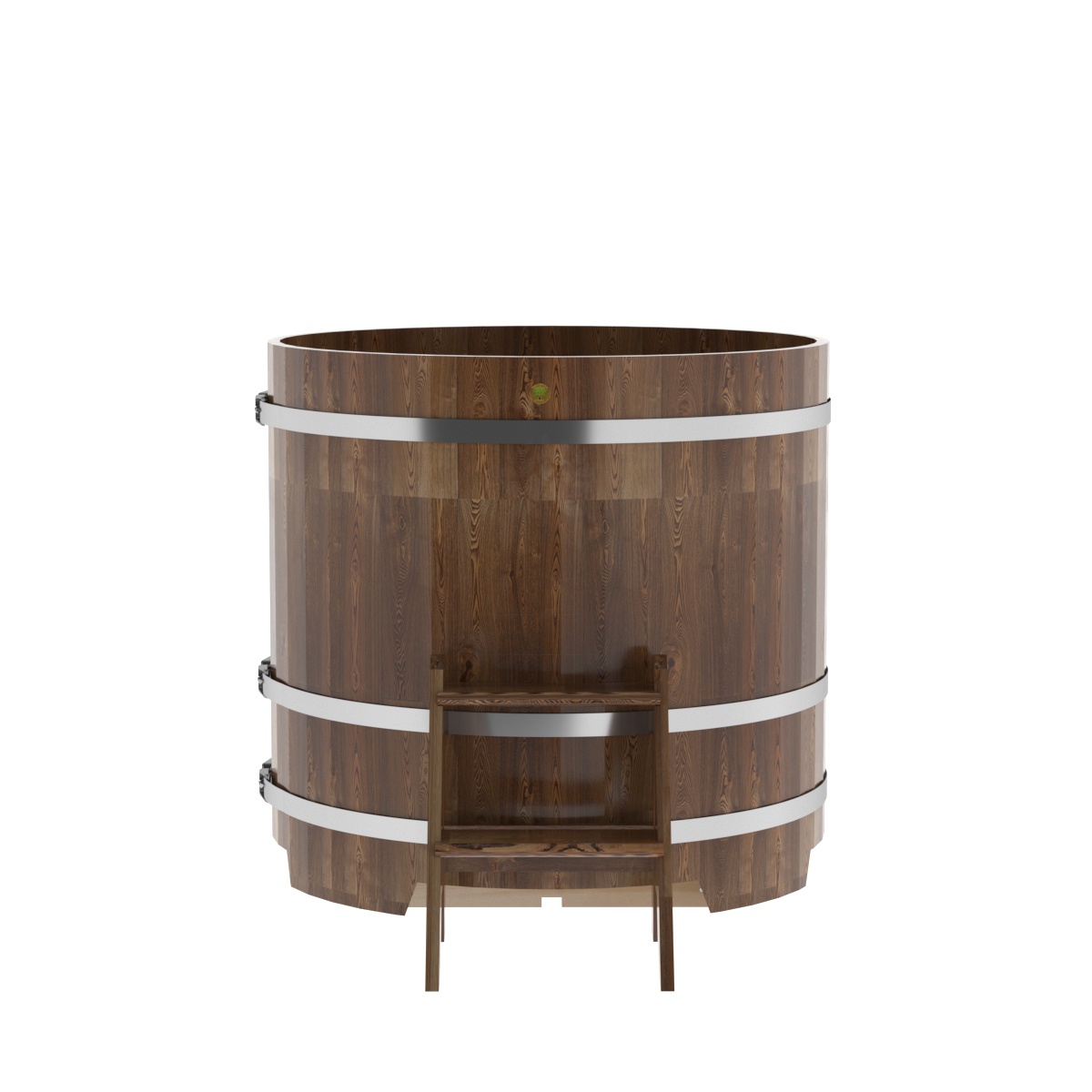 1504 Купель круглая из сращенных ламелей лиственницы d=1,17х1,1 морёная Alyarus  - Вид №3