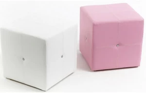 Пуфик ABC-KING квадратный белый со стразами Сваровски