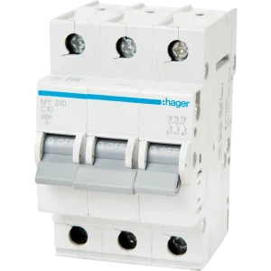 Автоматический выключатель Hager MY310 3P C10 А 4.5 кА 12868261 STLM-2191702
