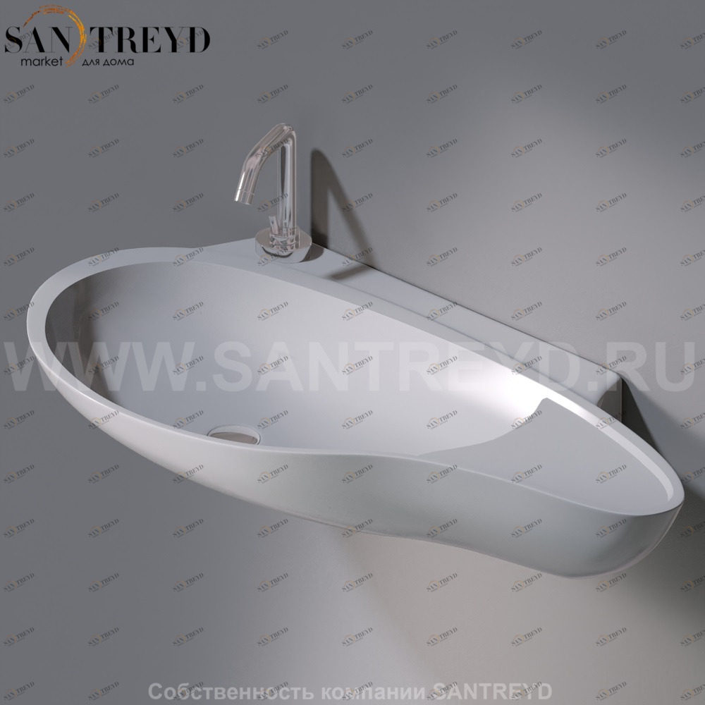 L500T0R1V4.117 Подвесная раковина настенная овальная A. e T. Italia SPOT серая AeT ITALIA ACCENT L500T0R1V4.130