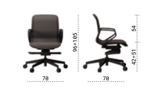 Офисное кресло с регулируемой высотой и сетчатым колесом с 5 спицами Las Mobili текстура ARCH-00046729 - Вид №7