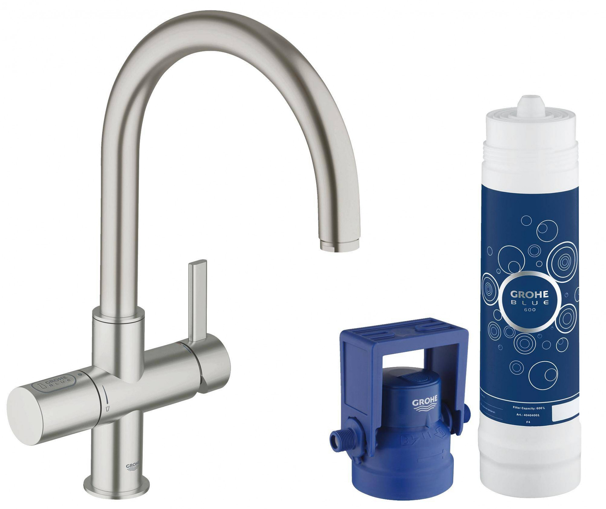 33249DC1 Комплект со смесителем для кухни Grohe GROHE Blue суперсталь