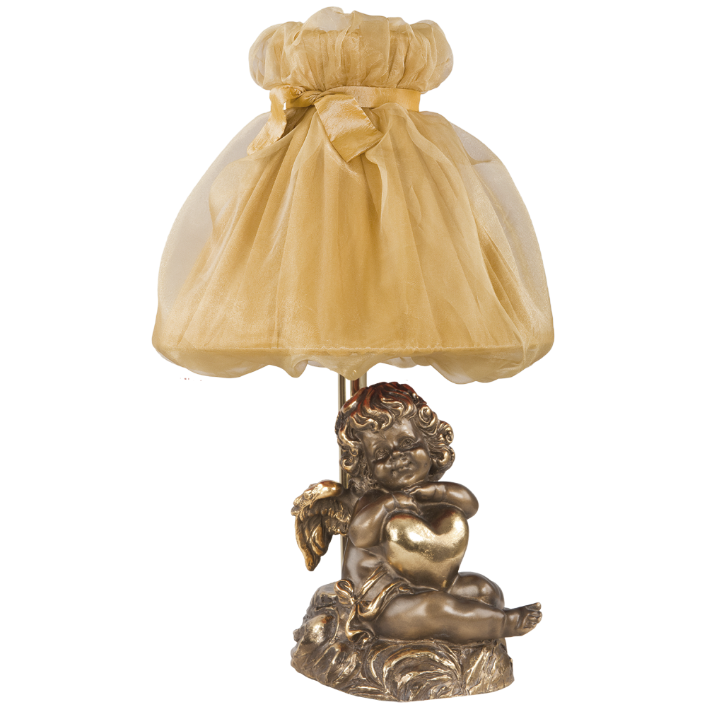 32090,34001 Настольная лампа Сердце Купидона Бронза Поталь BOGACHO 4627138210932, 4627138150801