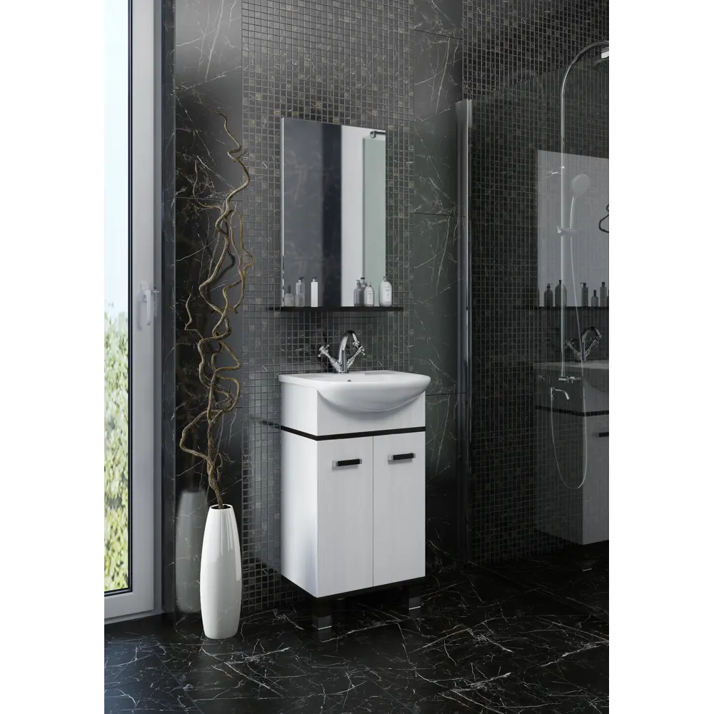 Зеркало «Элеганс» с полкой 50x72 см цвет светлое дерево Santreyd STLM-2197725 - Вид №4