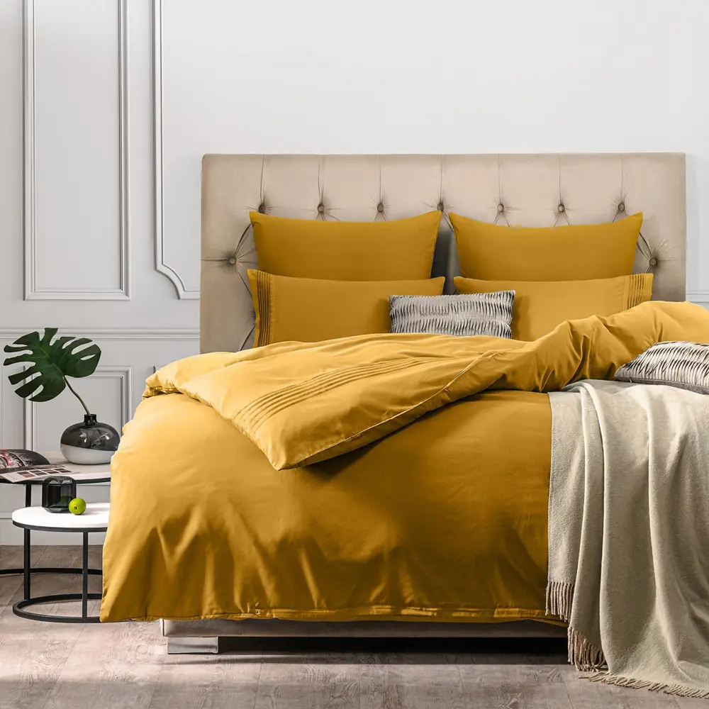 91475492 Комплект постельного белья Sleep iX pva942028 евро, бамбук, желтый STLM-1042946