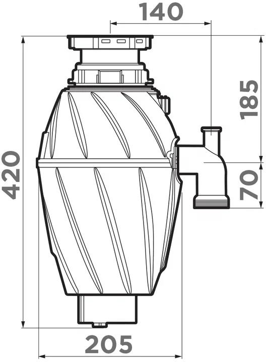 Измельчитель пищевых отходов Omoikiri Nagare 1000 4995058 для кухонной мойки, постоянный магнит - Вид №4