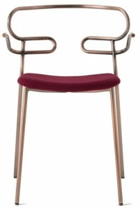 TrabA' Металлический стул для ресторана с подлокотниками со встроенной подушкой Genoa 0048-met-im-ar