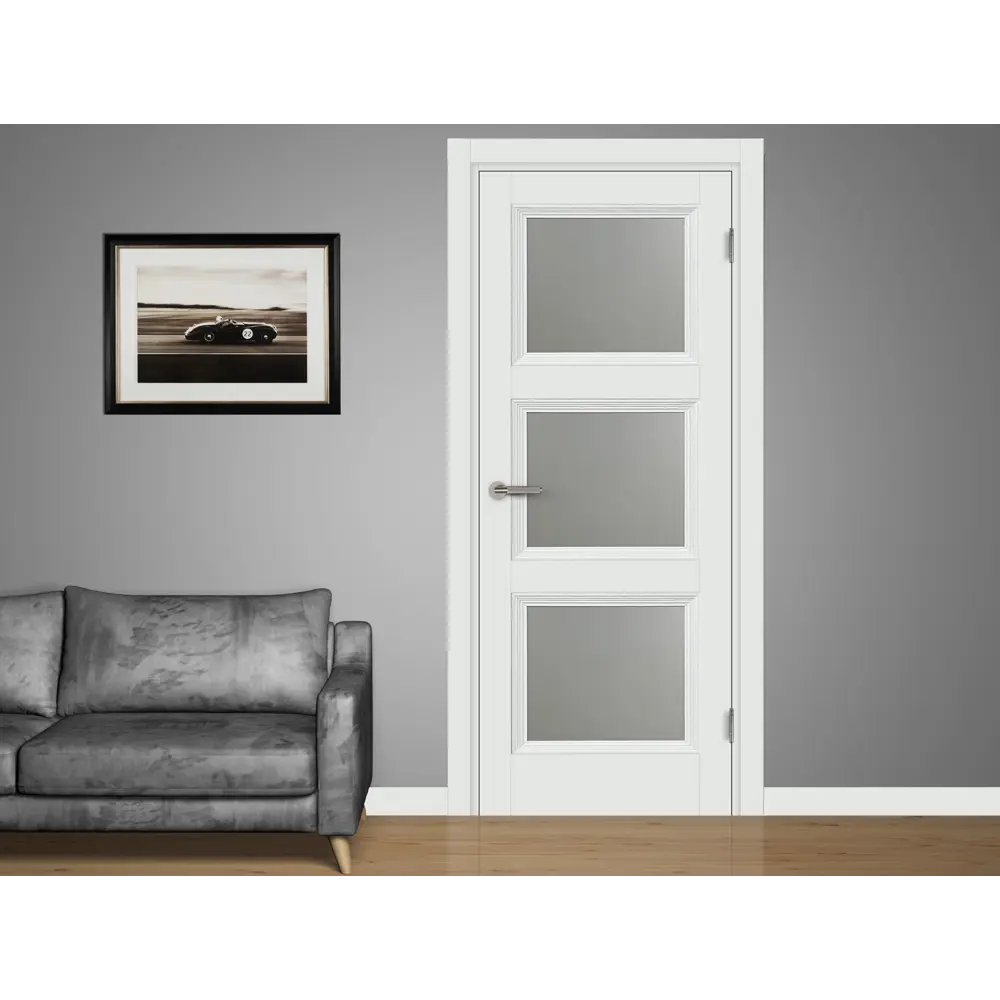 Комплект двери Трилло со стеклом 80x200 см Hardflex белый без доборов 89432041 STLM-2169489 МАРИО РИОЛИ  - Вид №1