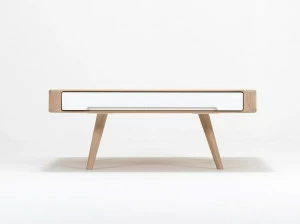 Gazzda Квадратный журнальный столик из дуба со встроенным ящиком Ena 020