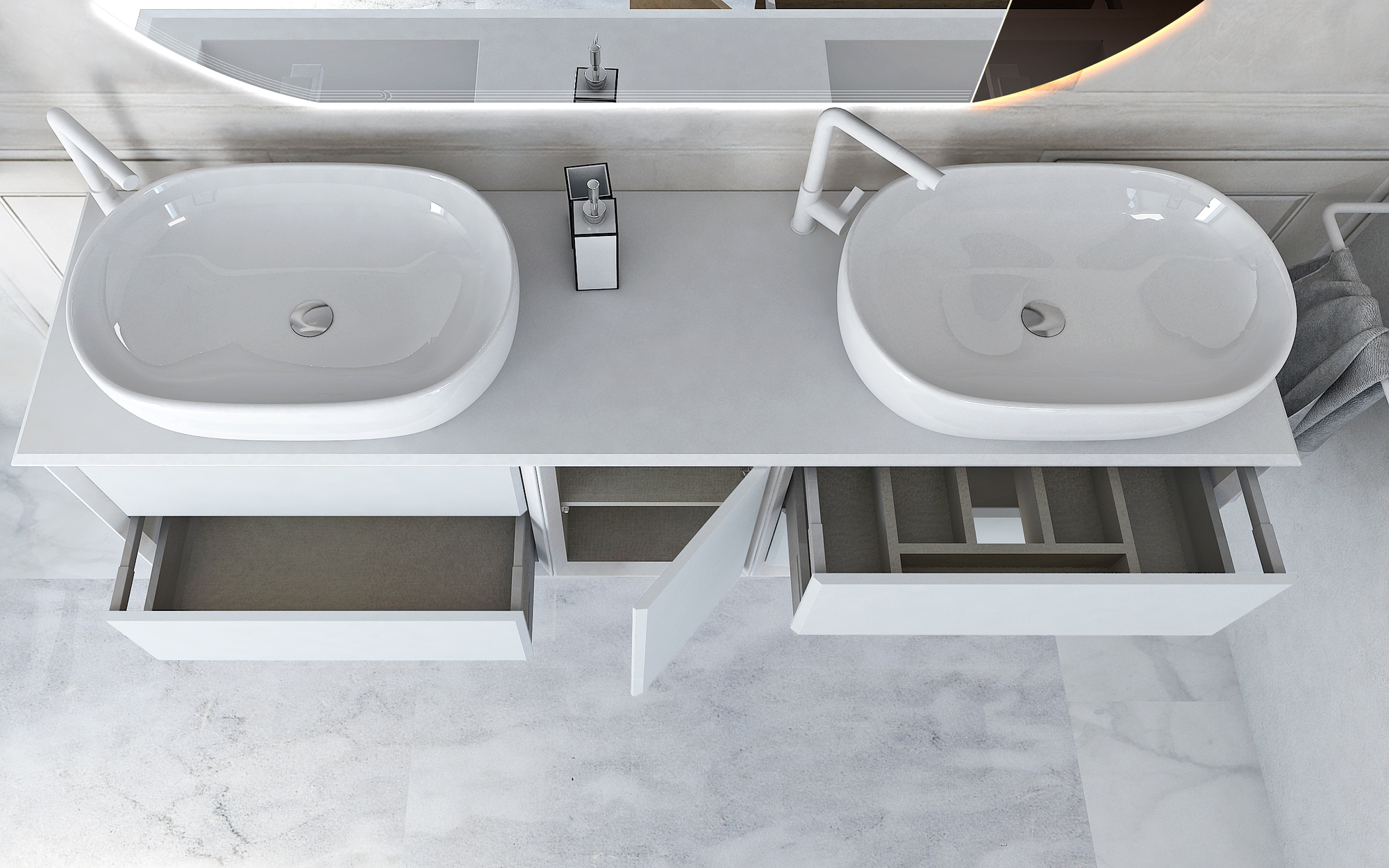 Мебель для ванной CEZARES BELLAGIO 175 Light Pink Stone - Вид №2