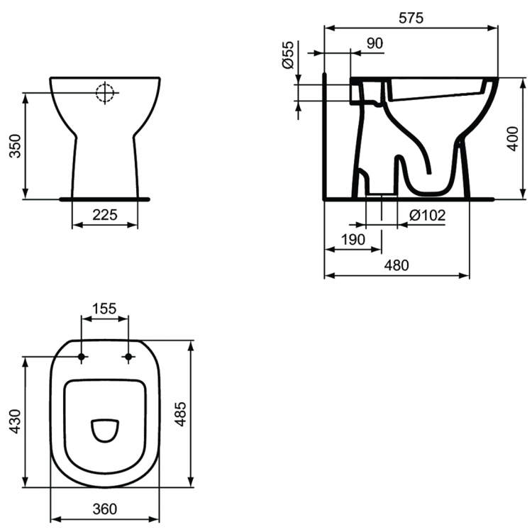 T467201 Напольный унитаз-соло Ideal Standard Ideal Standard i.life A  - Вид №7